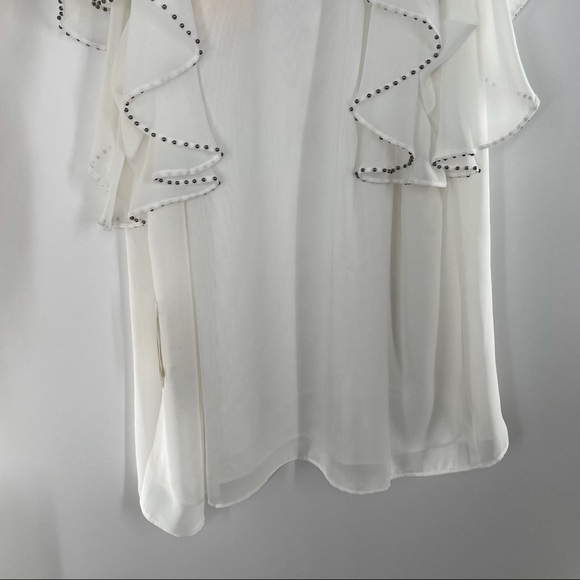 two by vince camuto new ivory star power top flutter studded sleeves. - Picture 5 of 11